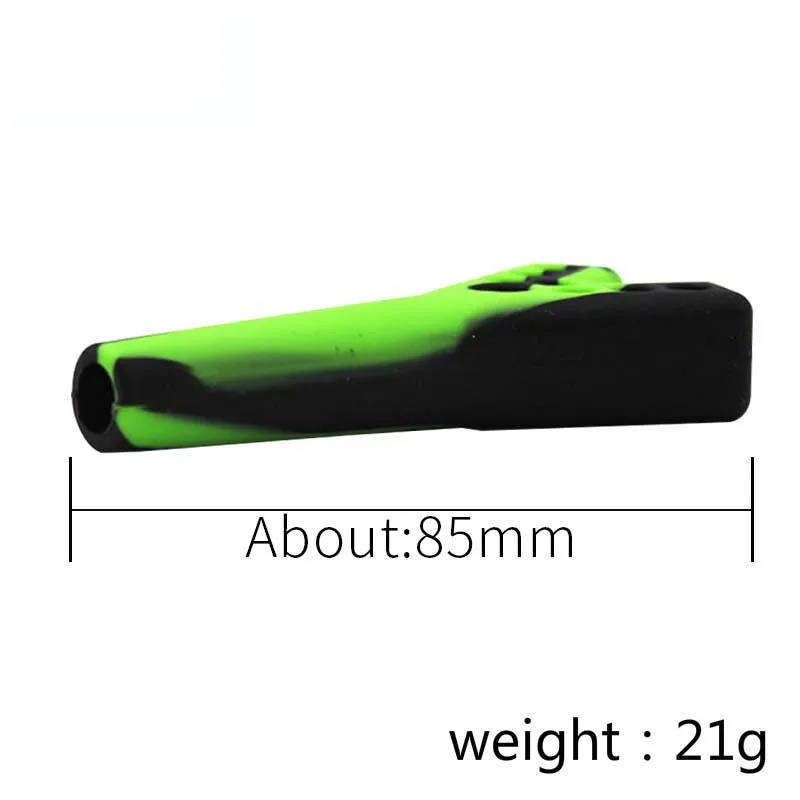 

Creative Silicone Portable Pipes for Smoking Weed Grinder Tobacco Straight Two-hole Smoking Pipe Lighter Cigarette Accessories