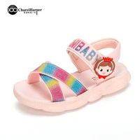 girls rainbow sandals 2022 summer new children princess primary school childrens shoes soft soles large children and girls beac