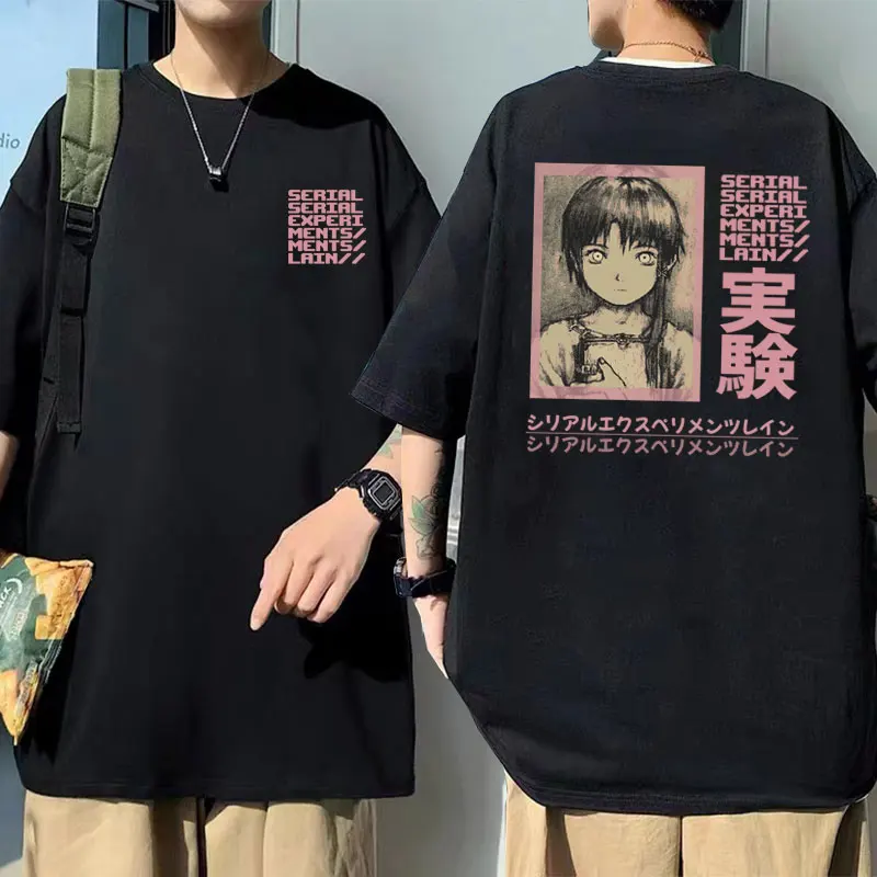 

Anime Serial Experiments Lain Iwakura Weeb Girl Sci Fi Art Aesthetic T-shirts Unisex Vintage Tees Men Women Manga Casual Tshirt