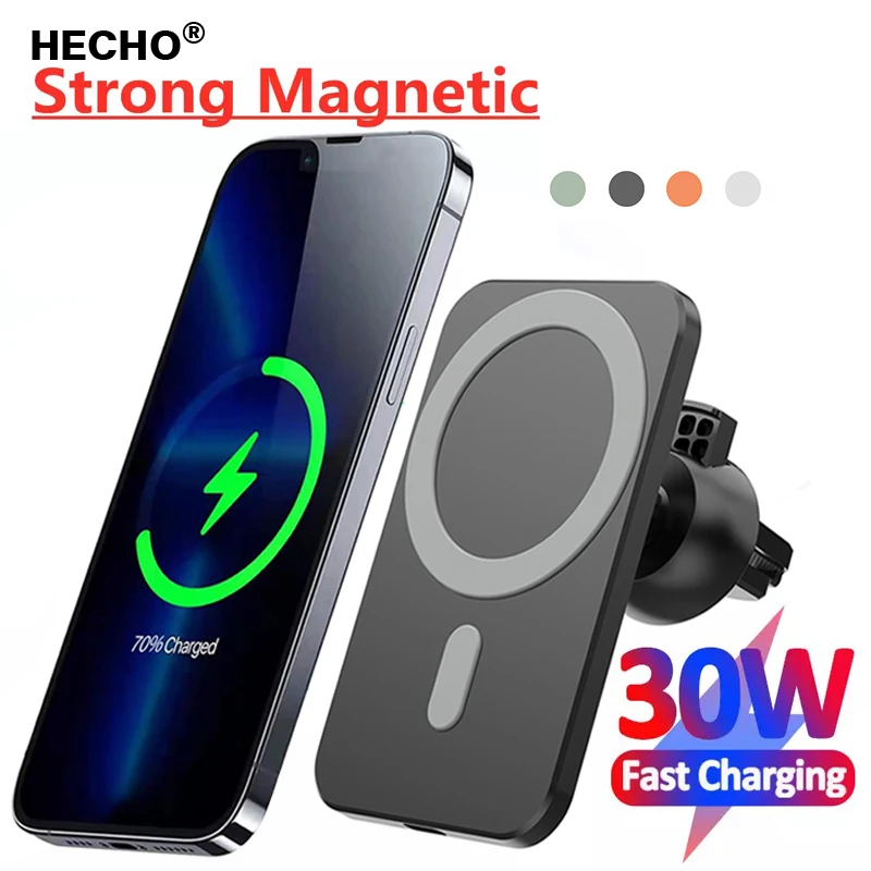 

30W Magnetic Wireless Chargers Car Air Vent Phone Holder For iPhone 12 13 14 Pro Max Induction QI Charger Fast Charging Station