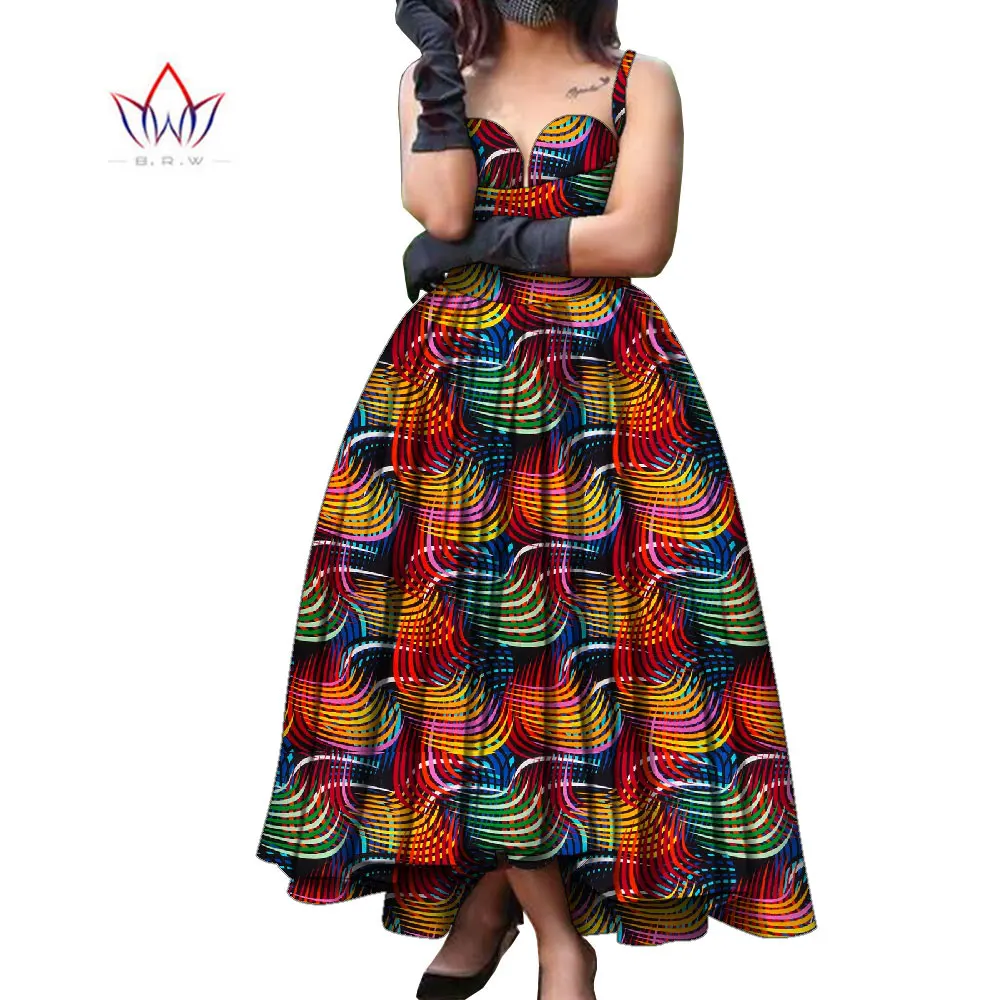 Elegant party dresses for women 2023 Print strap nigerian vestidos Dashiki Africa party elegant female long dress WY10171