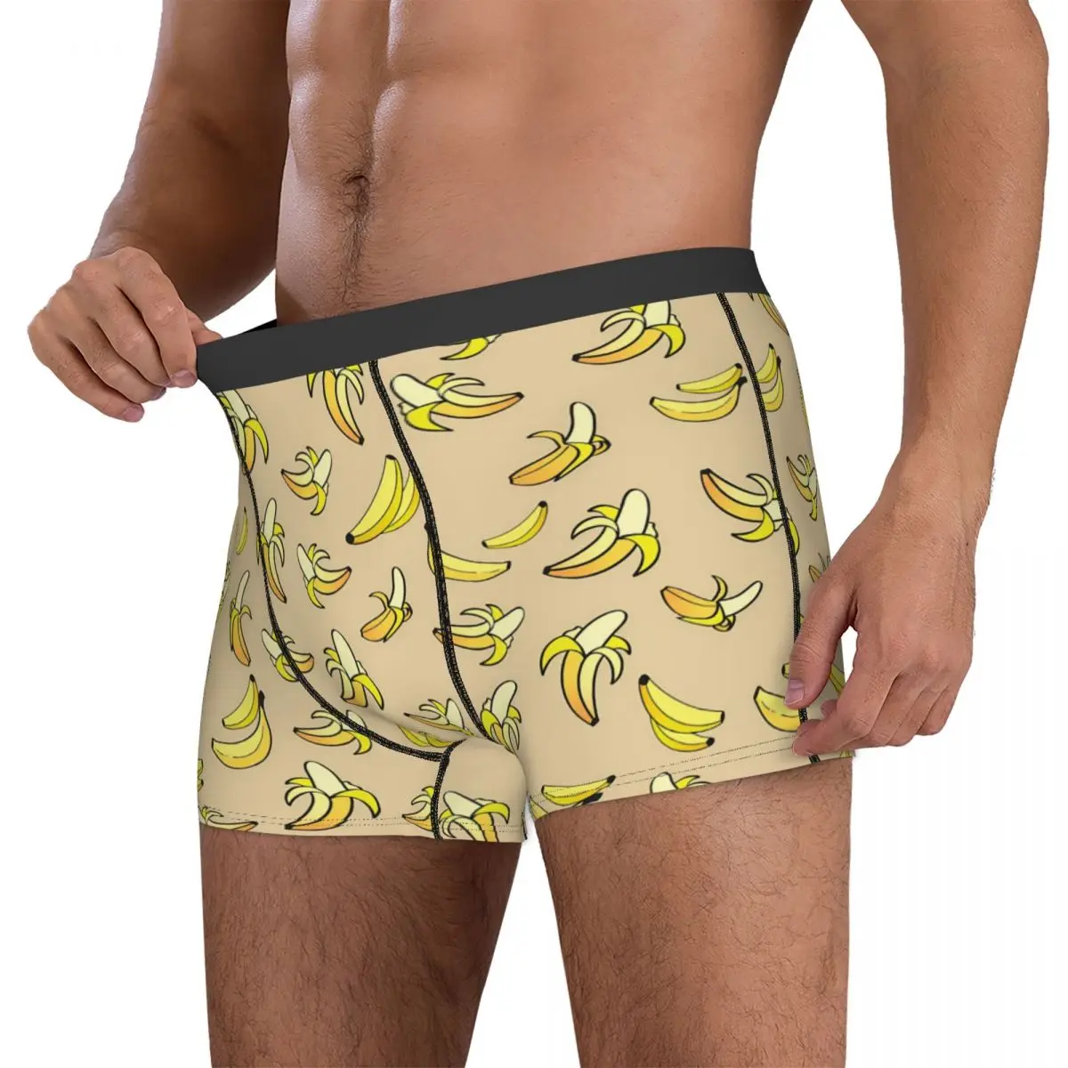 

Желтое нижнее белье с бананами, мужские трусики с принтом фруктов, дизайнерские классические шорты-боксеры, шорты высокого качества, брифы размера плюс 2XL