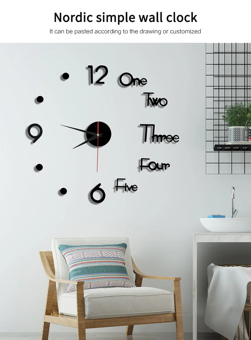 2023 современный дизайн большие настенные часы 3D DIY кварцевые модные акриловые