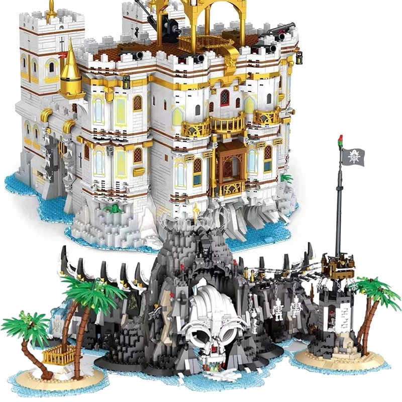 Идея пиратский корабль Череп остров залив набор с откидным зданием Королевский