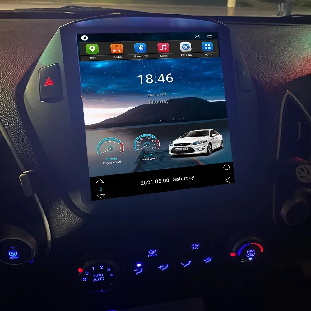 Фото 9,7-дюймовый Android 14.0 для Hyundai IX35 Tucson 2009-2015 Автомобильный радиоприемник с GPS-навигацией Мультимедийный плеер Carplay QLED WIFI BT DVD №2