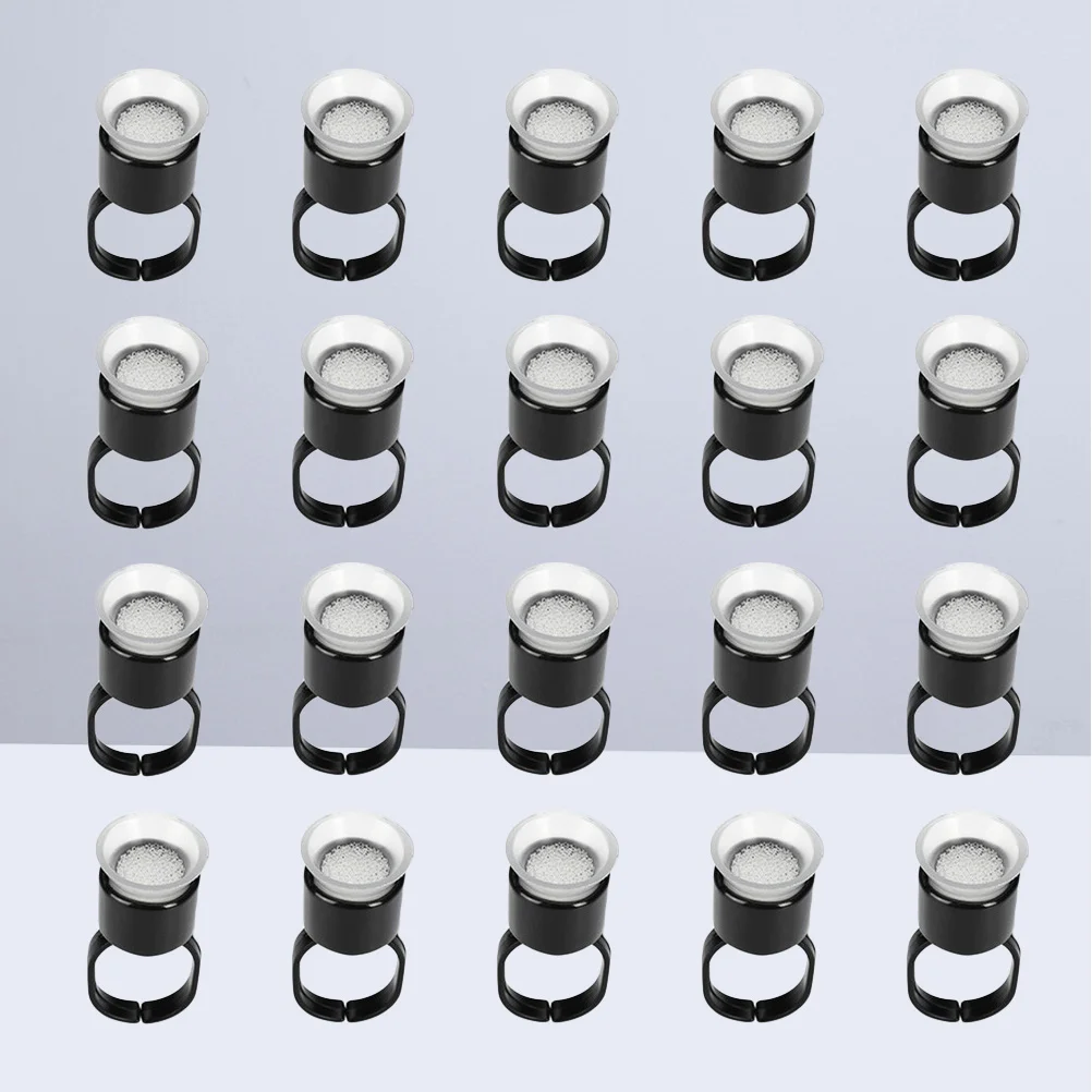 

20 Pcs Silicone Ink Cups Eyebrow Tattooing Container New Permanent Tattoo Ink Caps Tattoo Glue Holder
