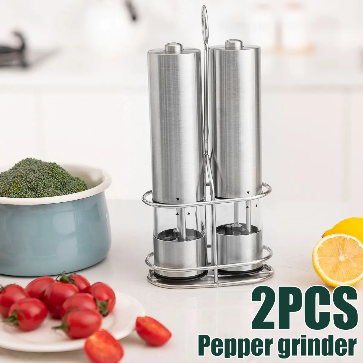 

2 шт., электрическая перечница из нержавеющей стали