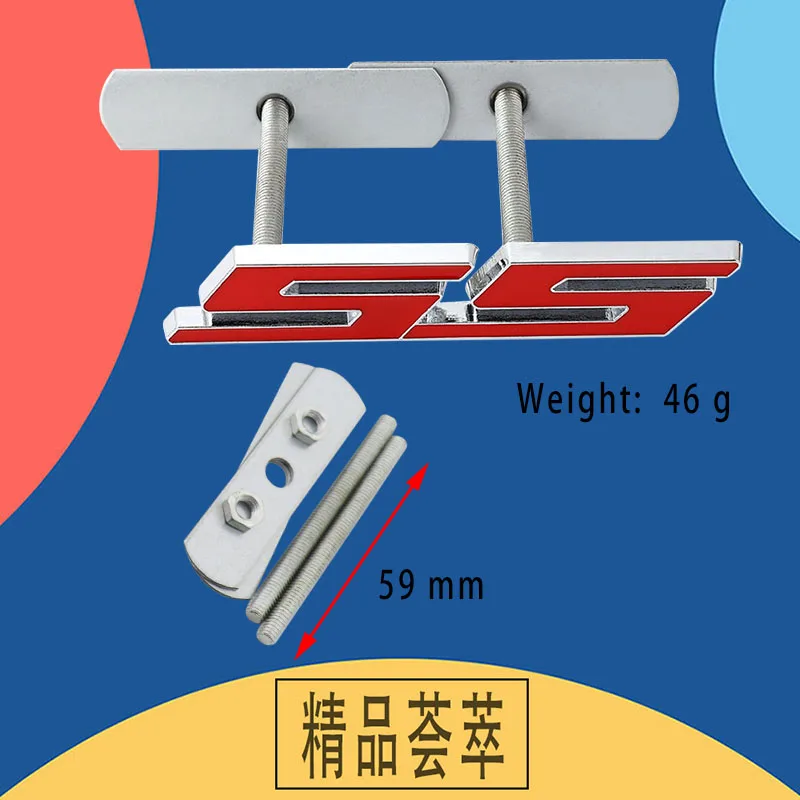 Автомобильная металлическая красная SS Для Camaro Передняя решетка гриль значок