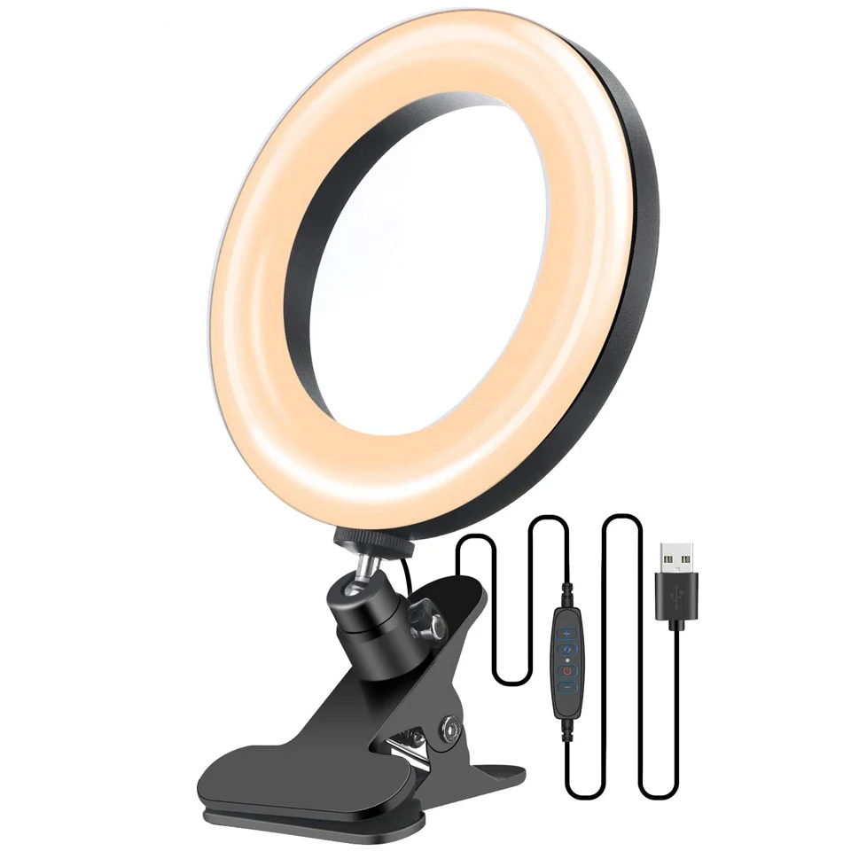 

Настольный светодиодный кольцевой светильник для прямой трансляции, регулируемый кольцевой светильник для фотографии, светильник для Youtube...