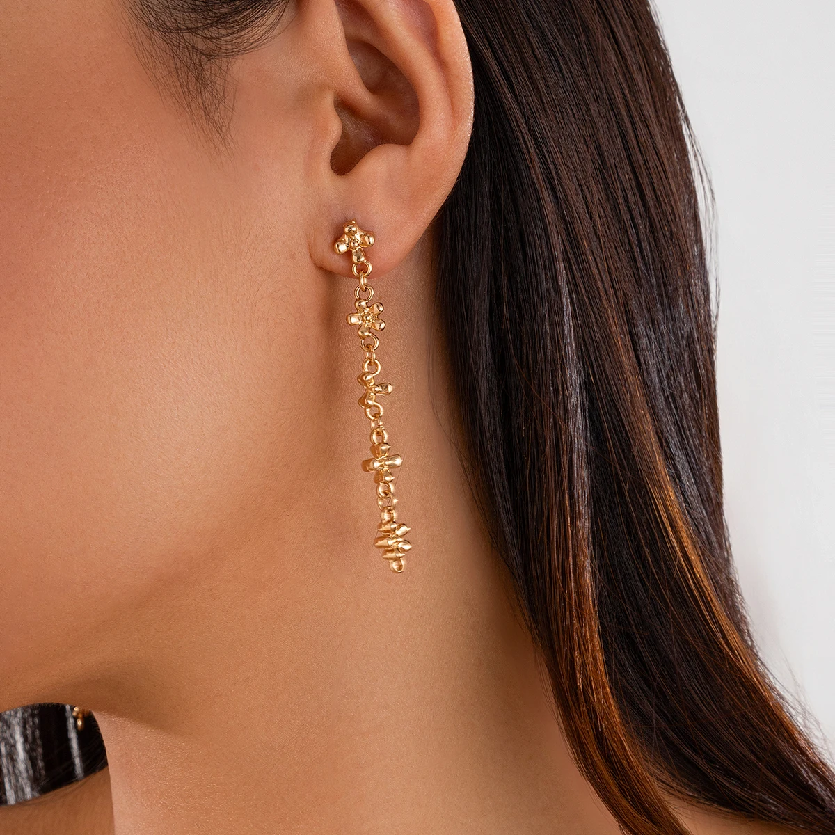 Ingemark Минималистичные Металлические Висячие Серьги В Форме Цветка Для Женщин