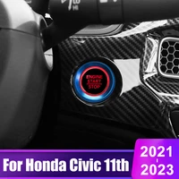 for honda civic 11th gen 2021 2022 2023 car engine push start stop button ring cover cap stickers interior accessories