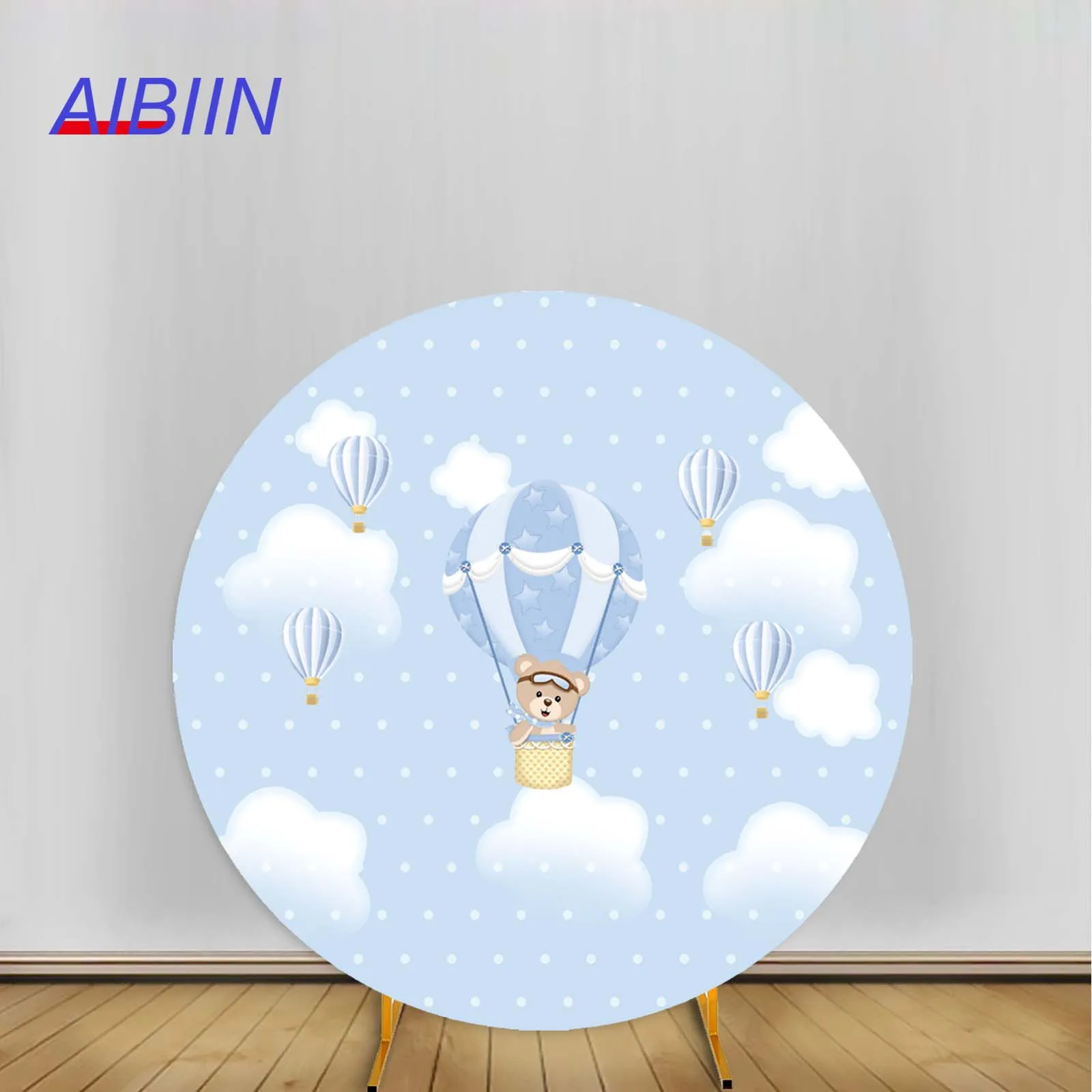 Круглая Арка Фон Крышка Воздушный Шар Медведь Детский Душ Украшения Для