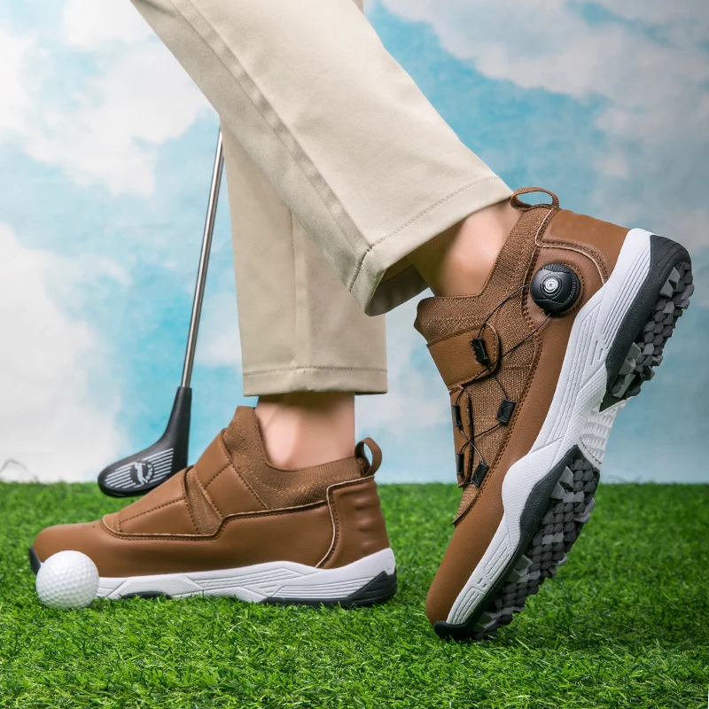 Fashion Professional Golf Shoes Men's Comfortable Golf Shoes Outdoor Antiskid Fitness Golf Shoes Jogging and Walking
