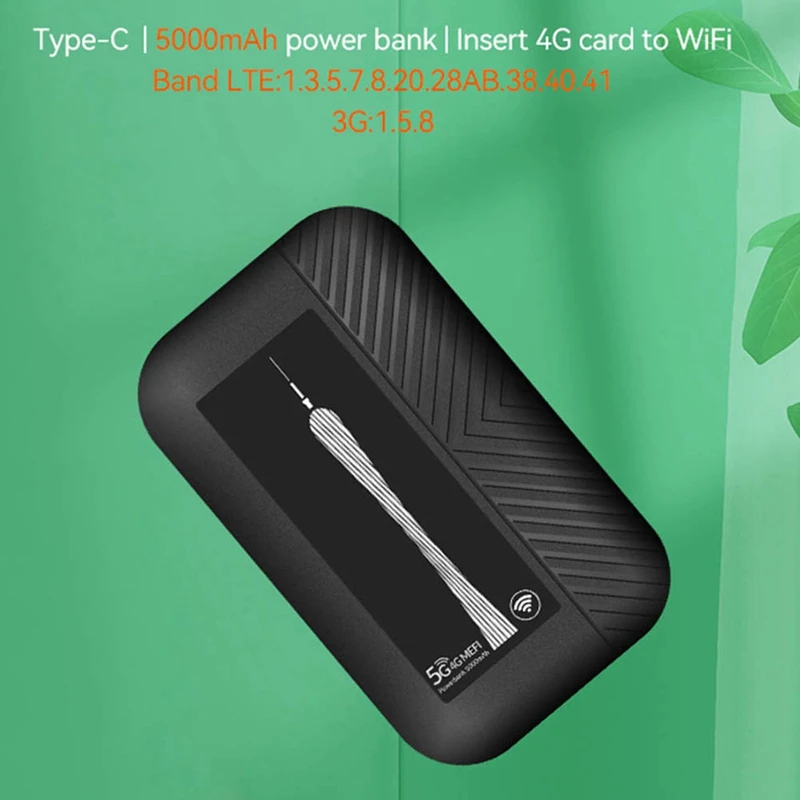 

Мобильный Wi-Fi роутер Mifi 4G, 5000 Мбит/с, мАч