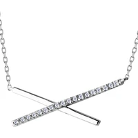 s925 sterling silver ladies cross line pendant necklace elegant womens holiday gift