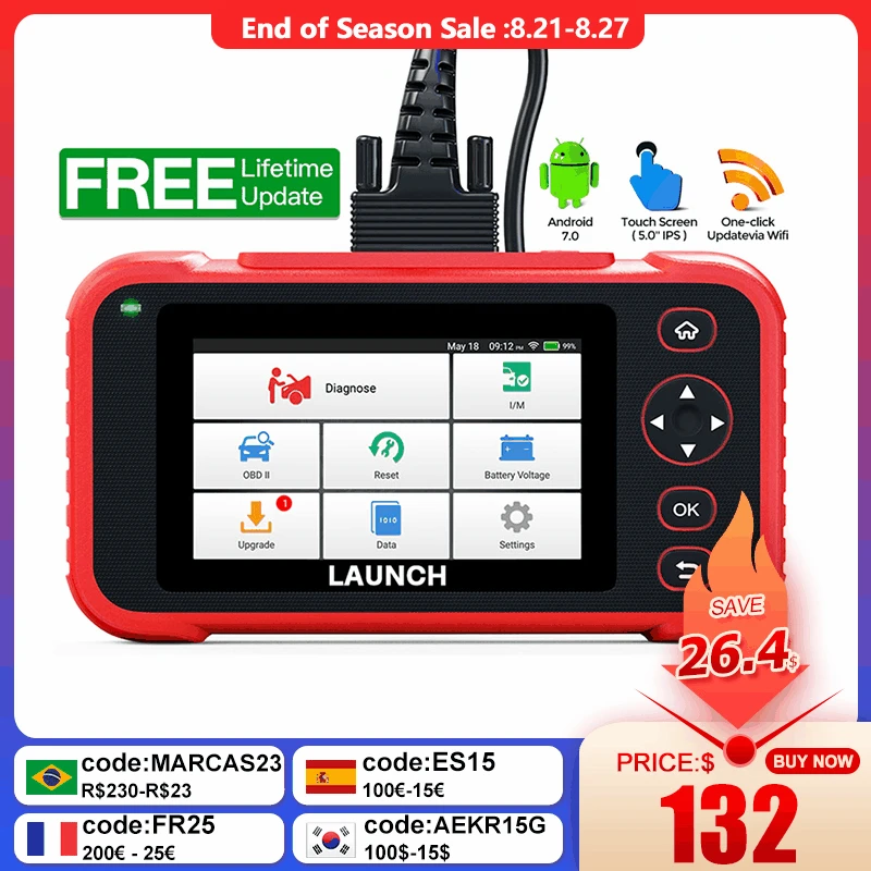 

LAUNCH X431 CRP123i Car OBD2 Diagnostic Tools Engine Check ABS Airbag AT Code Reader 3 Reset OBD Automotive Scanner Free Update