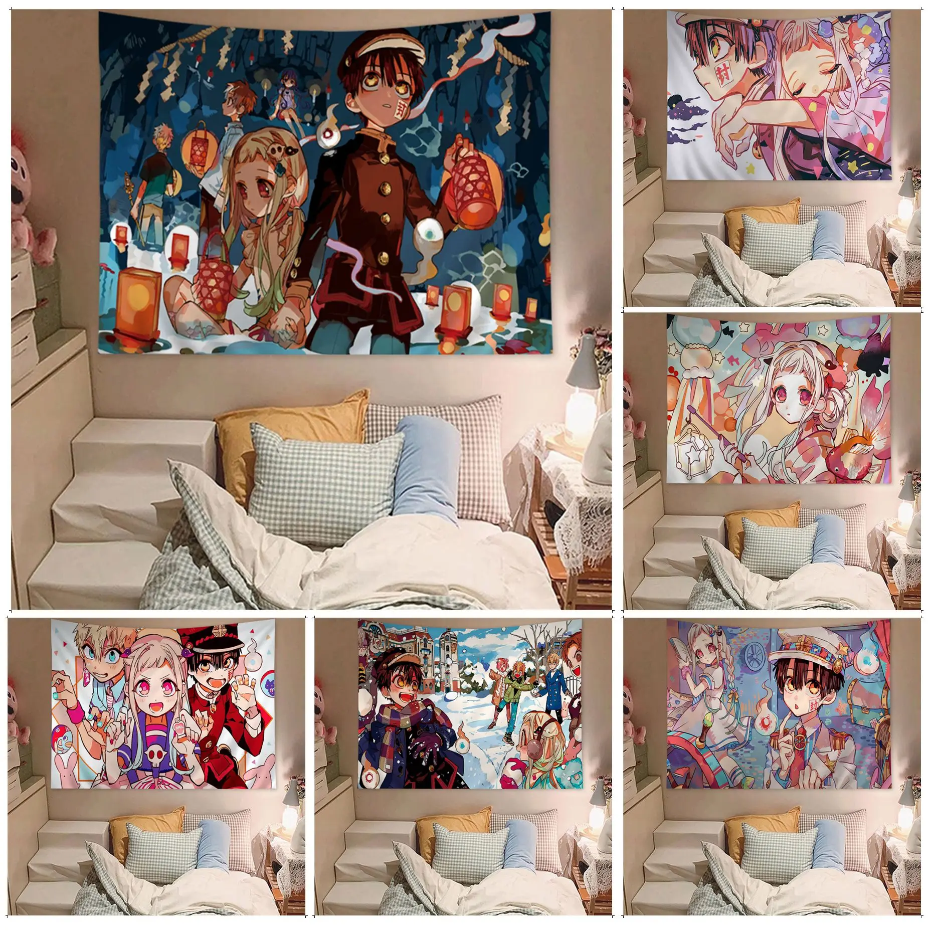 

Toilet Bound Hanako Kun Anime Colorful Tapestry Wall Hanging Indian Buddha Wall Decoration Witchcraft Wall Hanging Home Decor