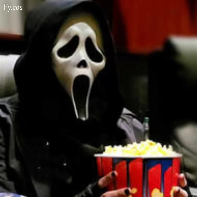 

Ghostface Scream Mask Movie Horror Killer Creepy Scary Zombie Suit Carnival Cosplay Rick Face Mascara Halloween Costume for Men