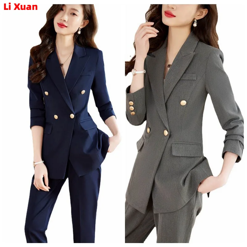 Superior Quality Spring Formal Ladies Fashion Blazer Women Business Suits with Sets Work Wear Office Casual Pants Jacket Suit