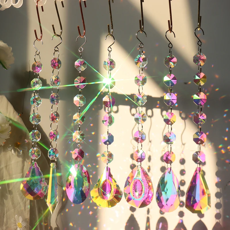 

Shining Prism Suncatcher Hanging Window Crystals Rainbow Light Catcher Crystal Sun 50mm Catcher Summer Gift Octagon Beads