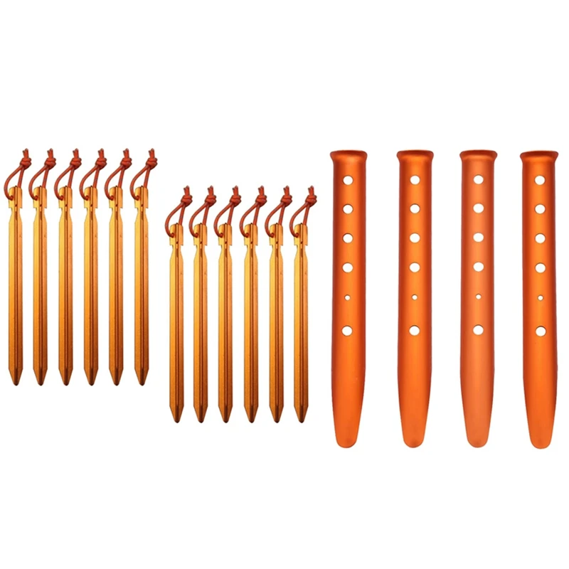 

12 шт., алюминиевые колышки для палатки, с 4 алюминиевыми Колышками