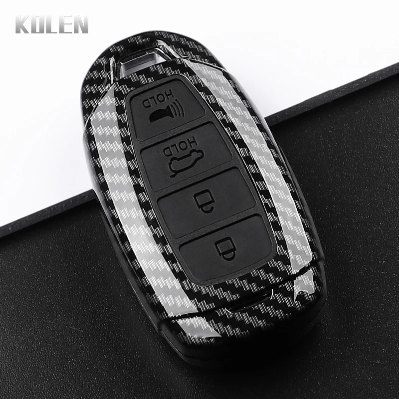 

Чехол для ключа автомобиля в стиле ABS из углеродного волокна для Hyundai i30 ix25 Elantra KONA Solaris Azera Grandeur Ig TM Accent Santa Fe