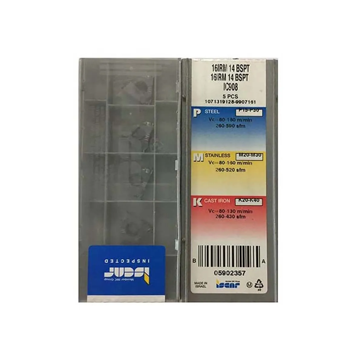 

ISCAR 100% Original 16IRM 16IRM20UN 16IRM14W 16IRM14BSPT 16IRM 11.5 NPT IC908 Threading Carbide Inserts Blades Theading Insert