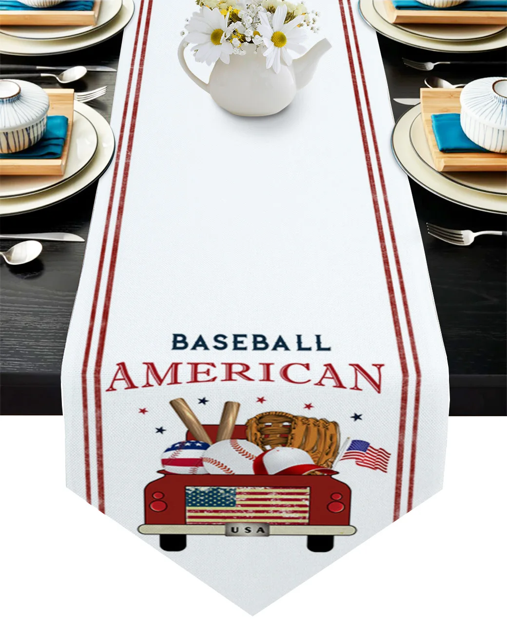 

Бейсбольный грузовик США, настольные дорожки для гостиной, кухни, декор стола, уличвечерние вечеринка, свадьба