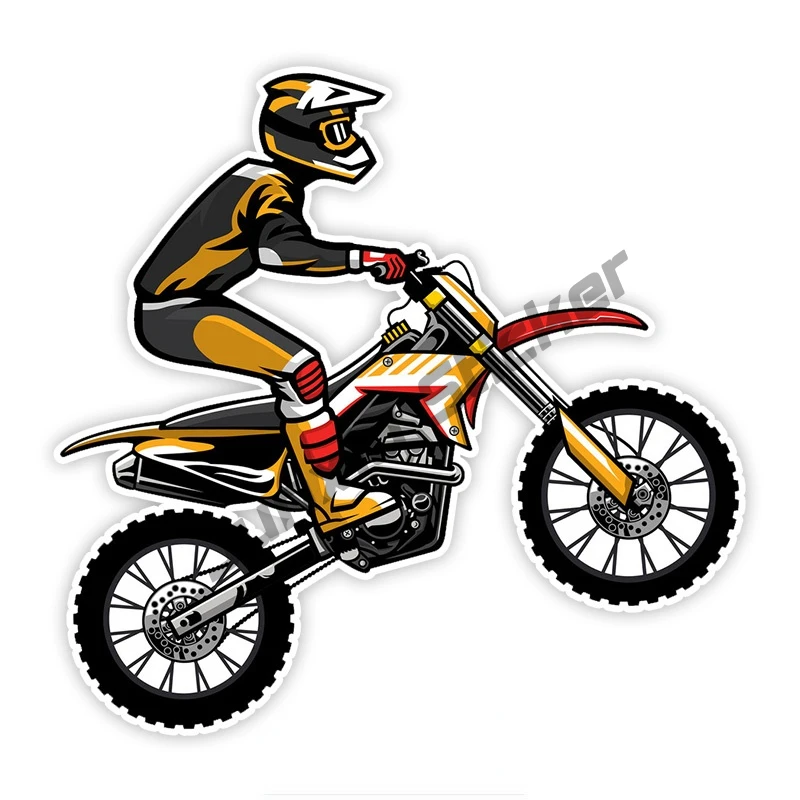 

Motocross Ride The Bike Colorful Car Sticker Funny Stickers Course Occlusion Styling Bumper Window Phone Trunk Decal KK13x13cm