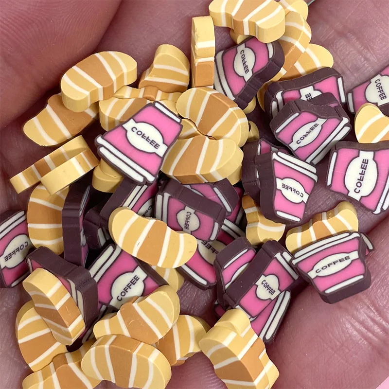 50 г/лот мультяшная кофейная чашка для хлеба полимерные ломтики поддельные