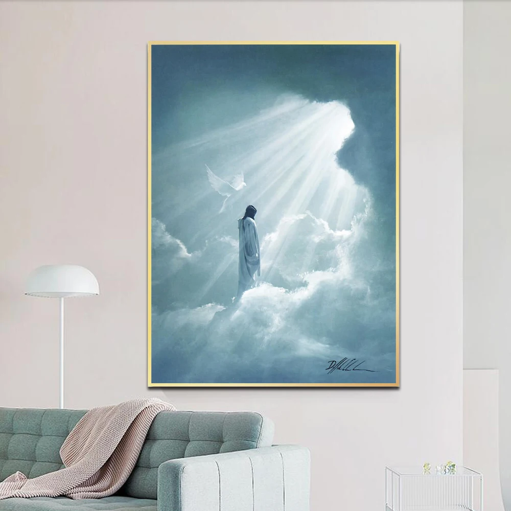 

God Jesus Holy Canvas Painting Nordic Christian Poster Print Religion Wall Art Decor Picture for Living Room Home Decoration