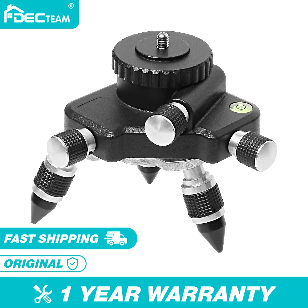 

Decteam1/4'',5/8'' Laser Level Tripod 360 Degree Rotating Bracket & Horizontal Bubble Micro-Adjust Fine Turning Pivoting Adapter