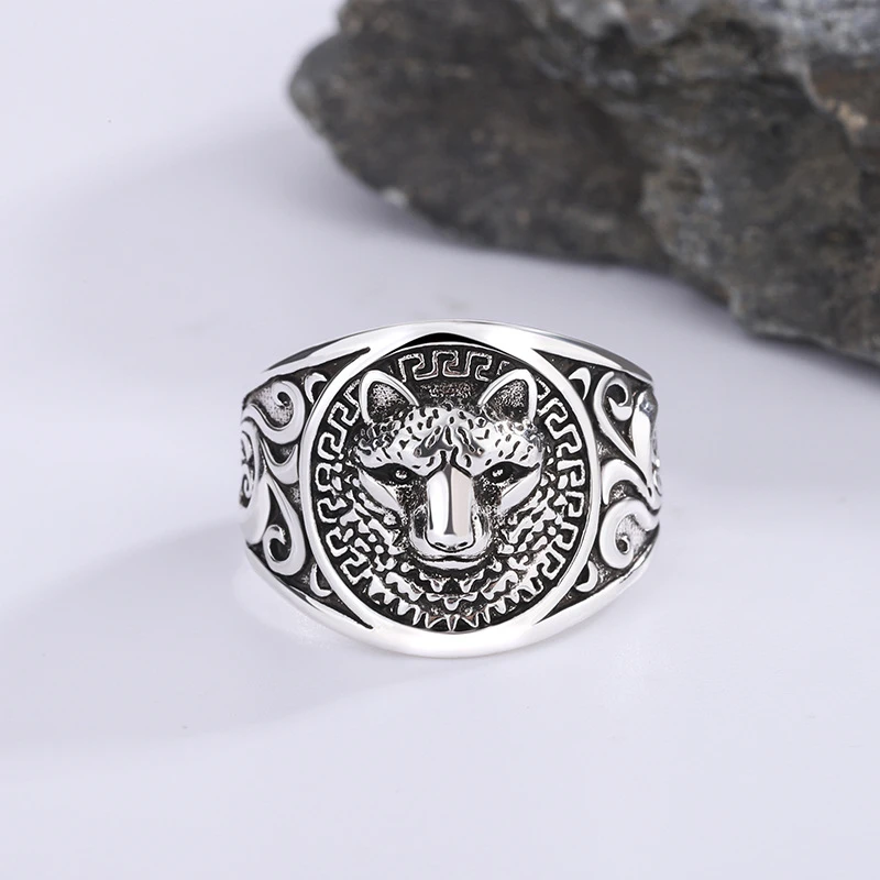 

Sole Memory Silver Color Retro Thai Silver Cheetah Hip Hop Male Male Female Resizable Opening Rings SRI1119