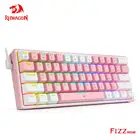 Механическая игровая мини-клавиатура REDRAGON Fizz K617 RGB USB с красным переключателем, 61 клавиша, проводная Съемная клавиатура с кабелем, портативная, для путешествий