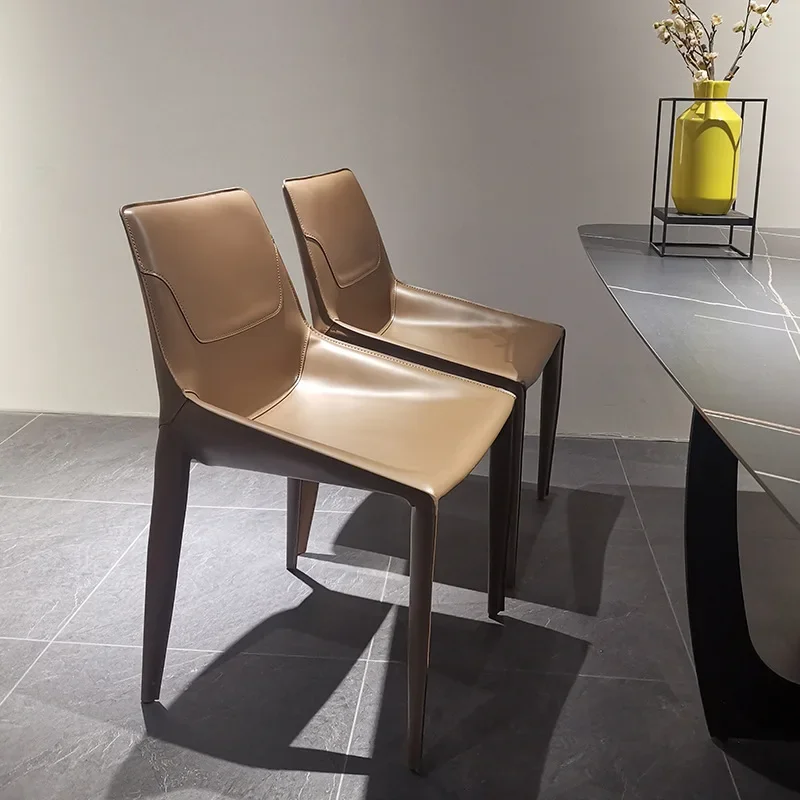 Sillas de cuero con respirator para el hogar muebles ergonómicos loon and relajantes diseño nórdico cafetería