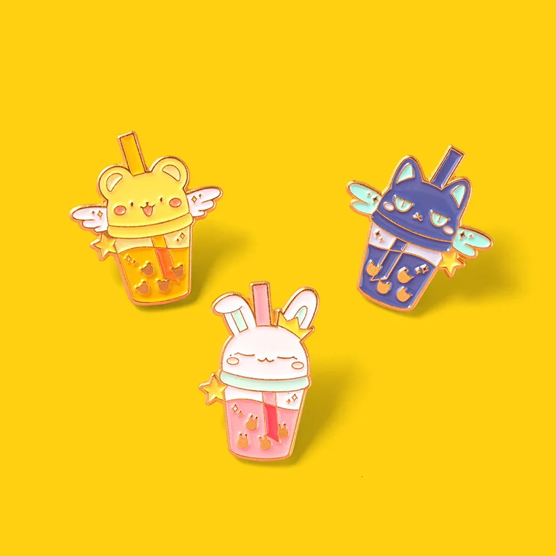 

Эмалированная заколка в виде кролика с жемчугом, молочного чая, сакуры, Мику, юбки, значок на лацкан, ювелирные изделия, подарок, забавная Милая Детская мода