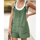 Женский свободный комбинезон с карманами, из хлопка и льна