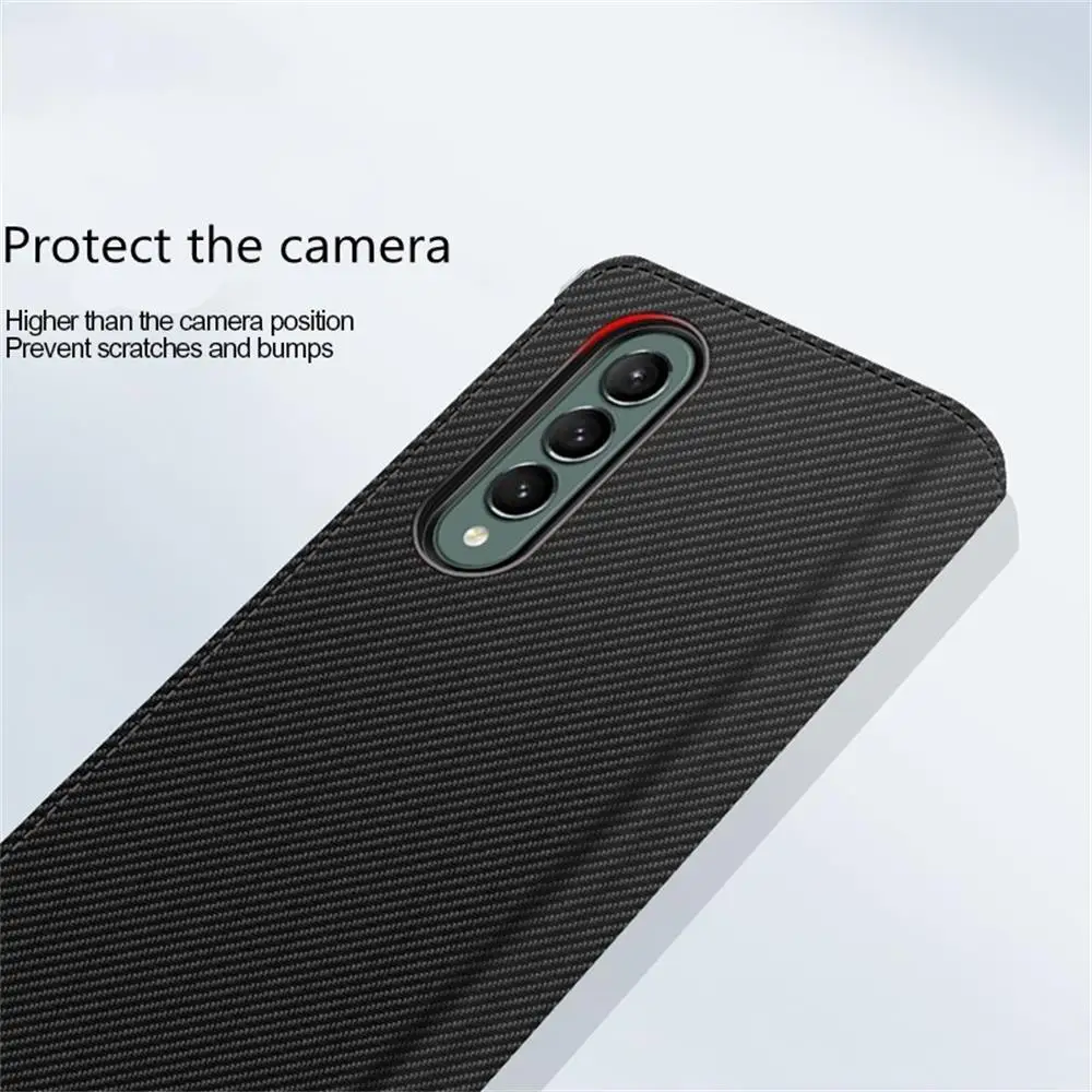 Ceny Do Samsung Galaxy Z Fold 4 ZFold3 Etui Luksusowe Zwykły Kolor Skórzany Wielofunkcyjny Portfel Torba Uchwyt All-Inclusive Składana Okładka