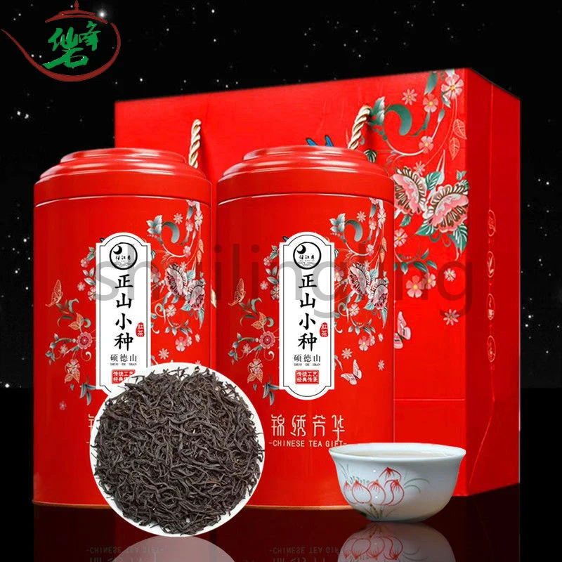 

Xinzhengshan Small Black Tea Fujian Wuyishan Luzhou Lapsang Souchong Flavor Tea Stomach Nourishing Canned Gift Box Office Gifts