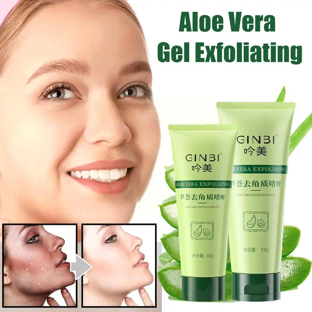 

New Aloe Vera Gel Exfoliating 100g Deep Clean Exfoliator Repair Cream Gentle Care Whitening And Face Skin D0A7
