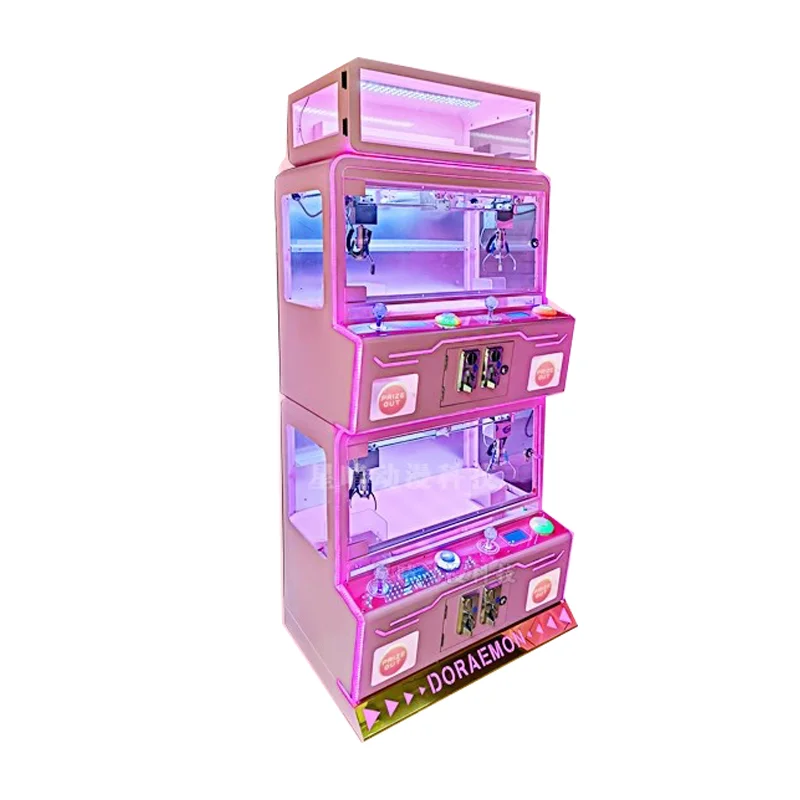 Фото Лучшая цена! Игровой автомат-кран для 4 игроков с монетоприемником, 3-дюймовый, для плюшевых игрушек из денима, для развлечений №4
