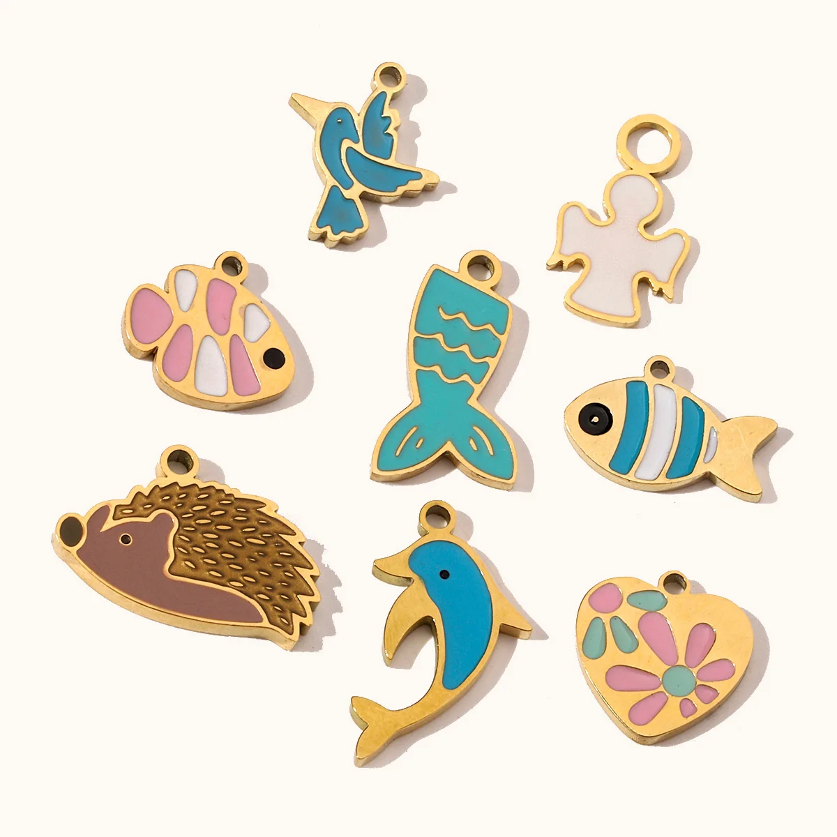 3 шт./лот красочные эмалированные цветы рыба нержавеющая сталь сделай сам