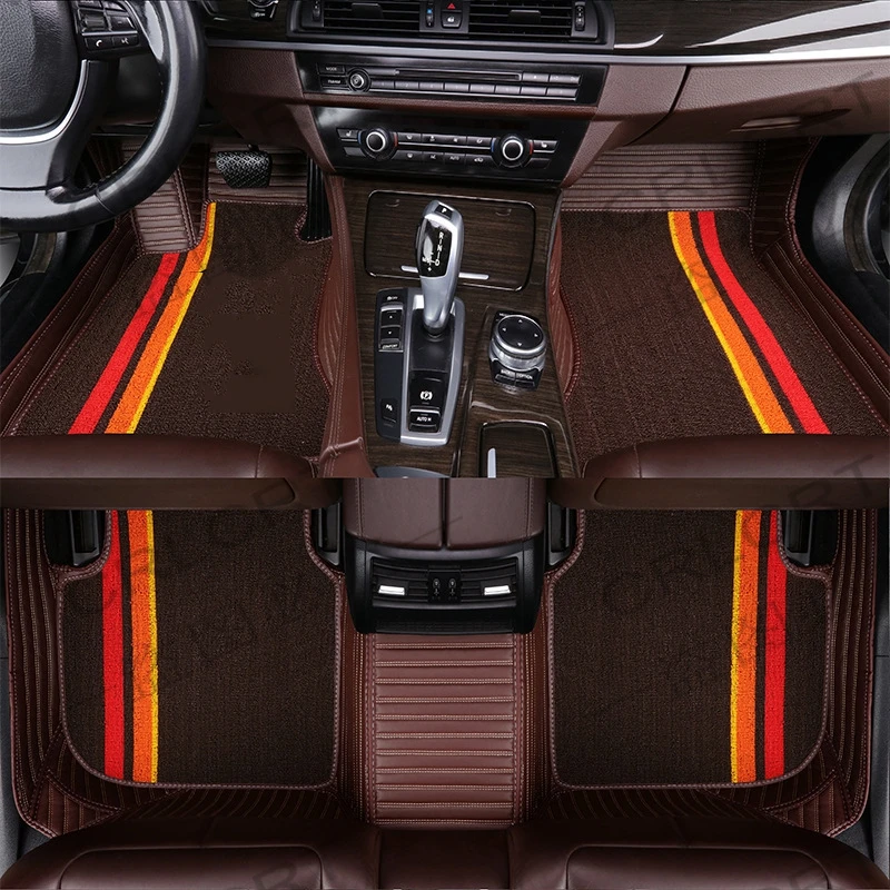 

CRLCRT for Luxgen all models Luxgen 7 5 U5 SUV auto styling car accessories Car Floor Mats Double Layer PU Leather Foot Pad Int