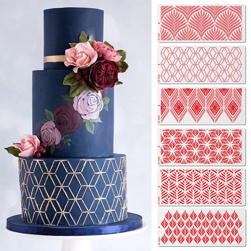 

Cake Decorating Tool Wheat Spike Pattern Cake Stencil Plastic Lace Cake Border Stencil Template DIY Drawing Mold Bakeware Pastry