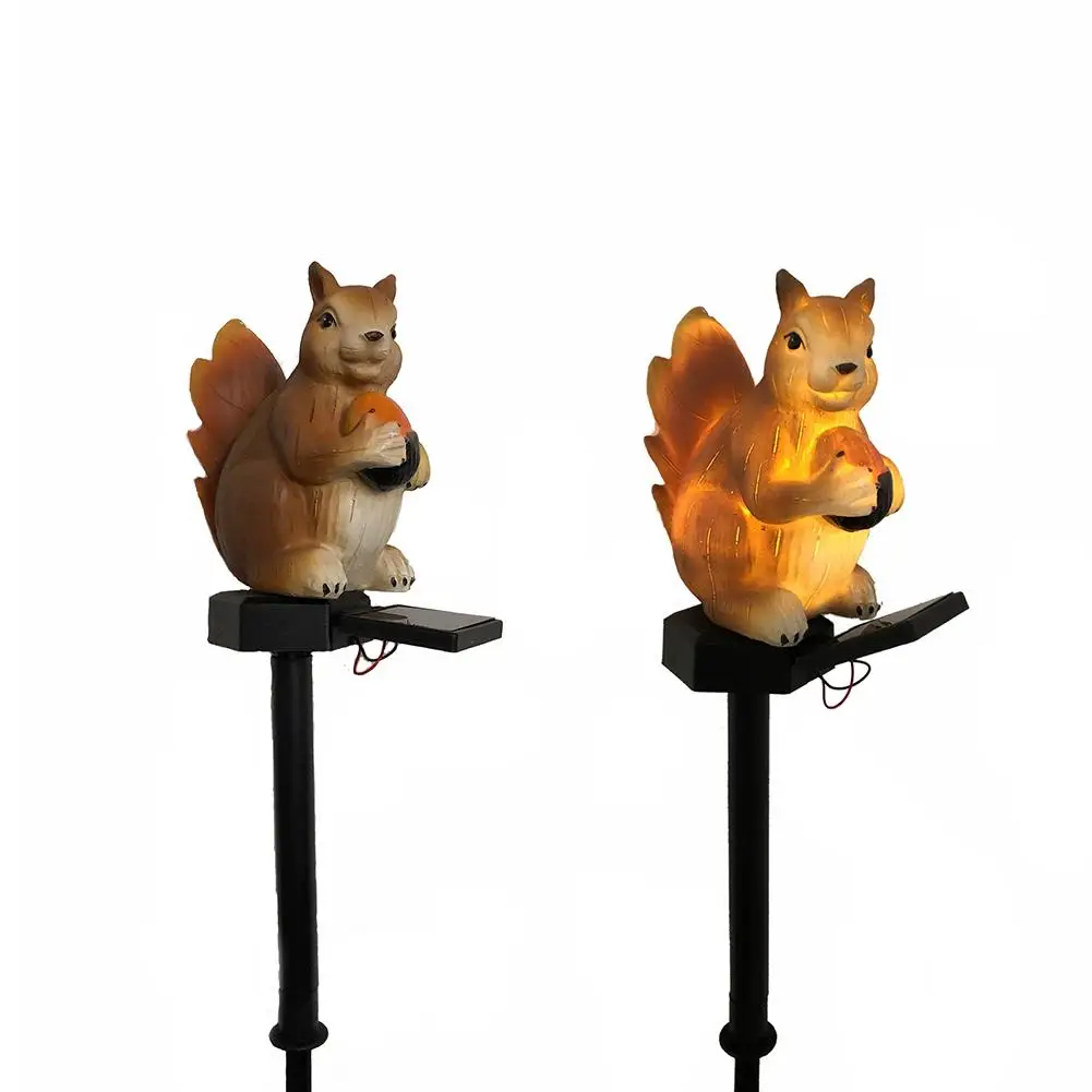 

Waterproof Solar LED Squirrel Lawn Lamp ABS and Resin Outdoor Street Landscape Light Courtyards Picnic Driveway Gardens
