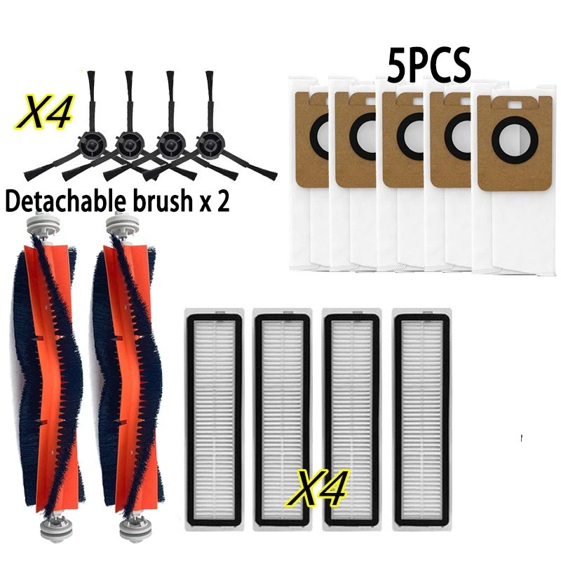 

15PCS For Dreame Bot Z10 Pro L10 Plus Vacuum Cleaner Accessories Main Brush Side Brush Dust Bag Filters Spare Parts Replaceble