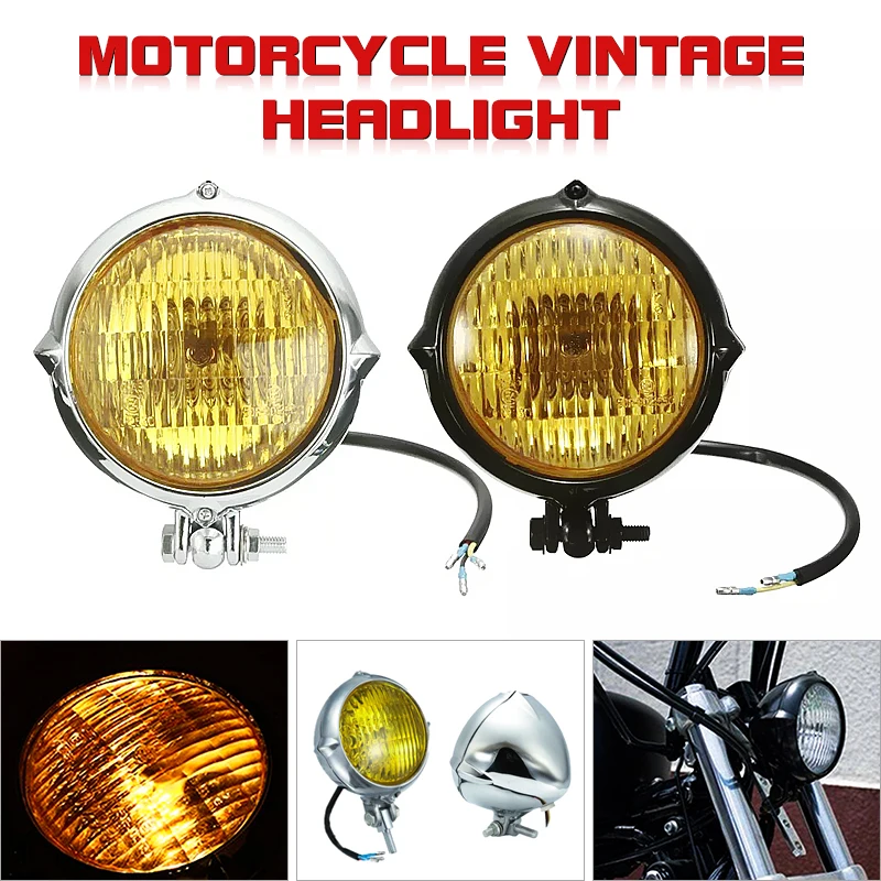 Винтажная мотоциклетная фара для Harley Honda Cafe Racer на заказ Bobber Chopper польский