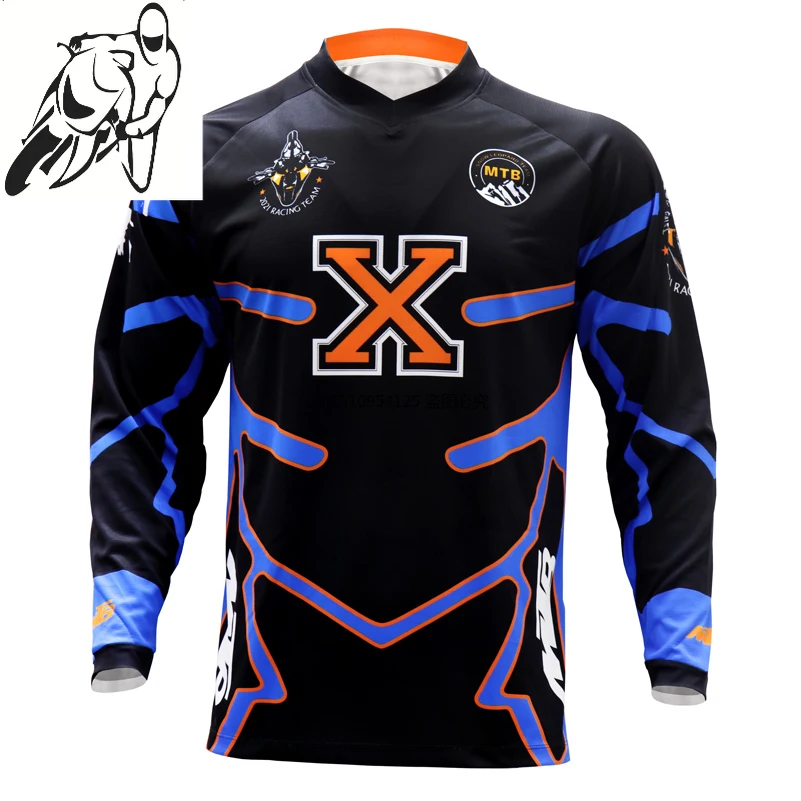 

Футболка мужская с длинным рукавом, дышащая рубашка для горнолыжного спорта, для гонок по бездорожью, командная одежда для горного велосипеда