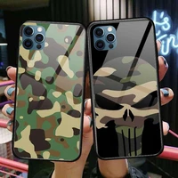 camouflage pattern camo glass case for iphone 13 12 11 pro max 12pro xs max xr x 7 8 plus se 2020 mini case tempered back cover