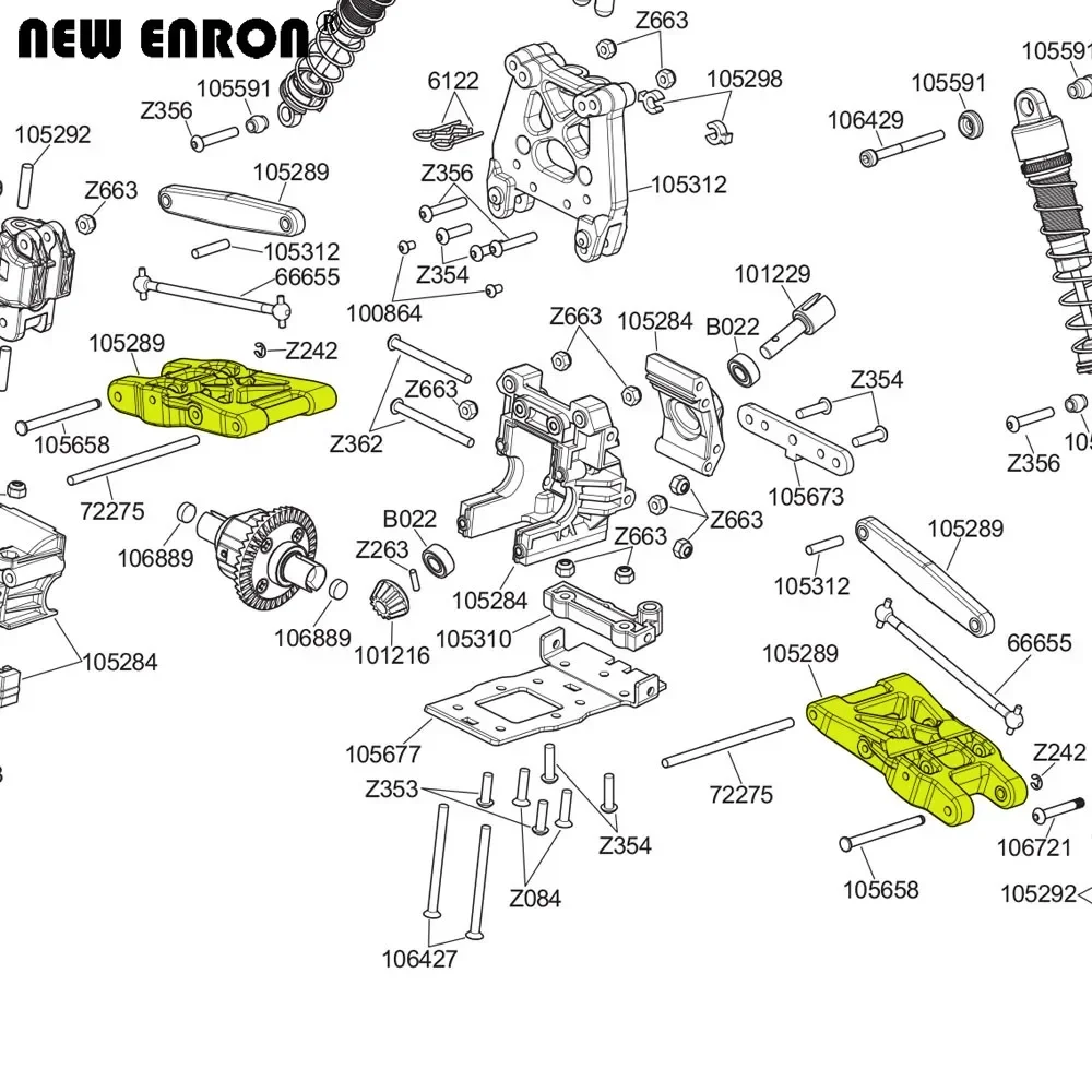 НОВЫЙ КОНРОН # 105289 Алюминиевый передний и задний нижний рычаг подвески